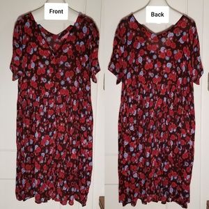 Button Front Crinkle Dress sz 28W